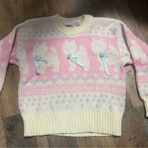 Vintage Popsicle Brand Pink and Cream AOP Sweater 3/4T